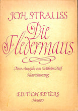 画像をギャラリービューアに読み込む, 【楽譜】Johann Strauss 「Die Fledermaus」Klavierauszug (EDITION PETERS Nr.4980) / ヨハン・シュトラウス こうもり