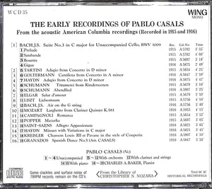 【CD】THE EARLY RECORDINGS OF PABLO CASALS パブロ・カザルス初期録音集