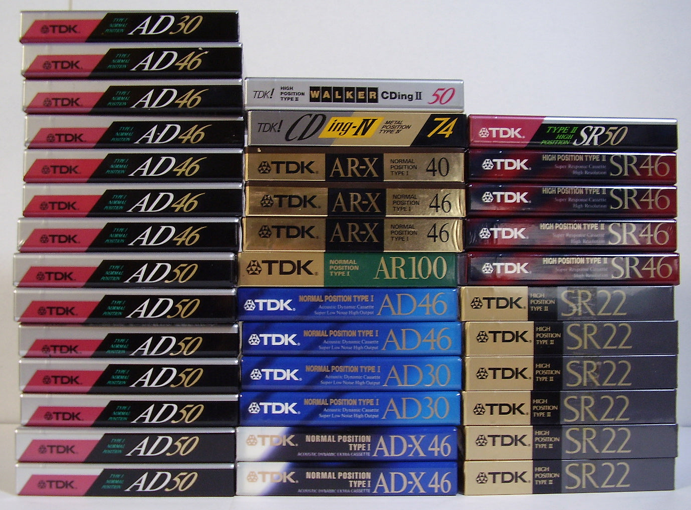 デッドストック / 未開封】秘蔵品◇TDKカセットテープ 色々37本 [当時