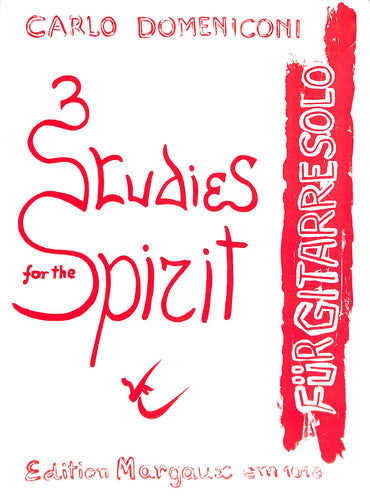 【クラシックギター/楽譜】3 Studies for the Spirit: For Guitar Solo (Edition Margaux) Carlo Domeniconi (カルロ・ドメニコーニ)